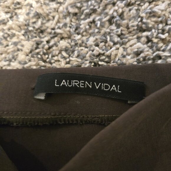 Lauren Vidal Olive Green Zip Front Skinny Pants XS - Picture 3 of 5